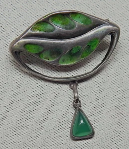 Broche Arts & Crafts c.1903 esmaltado plata esterlina THEODOR FAHRNER firmado 125 ky - Imagen 1 de 2