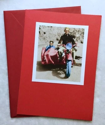 NEW! Say Cheeze Recycled Paper Greetings Motorcycle Sidecar Valentine Card  - Image 1 of 2