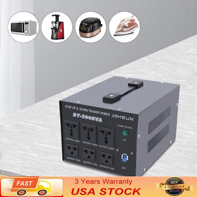 110V to 220V/220V to 110V Step Up/Down Voltage Converter Transformer 3000W 13.6A - Image 1 of 4