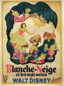 affiche du film BLANCHE NEIGE ET LES SEPT NAINS 60x80 cm Ressortie 1945 entoilée - Picture 1 of 1