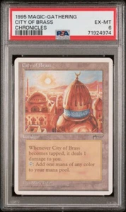 1995 Magic: The Gathering Chronicles City of Brass Graded PSA 6 Excellent-Mint ! - Picture 1 of 2