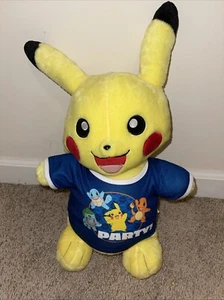 Build A Bear Pokemon Pikachu 17” Yellow Plush With Party Pokemon Tshirt - Picture 1 of 6