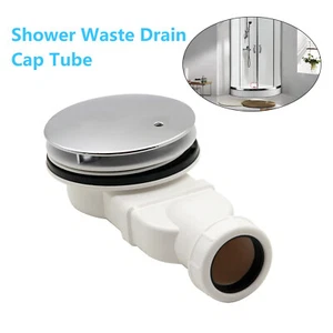 Low Profile Shower Drain P Trap Side Drain Chrome Plated Shower Tray Siphon Slim - Picture 1 of 20