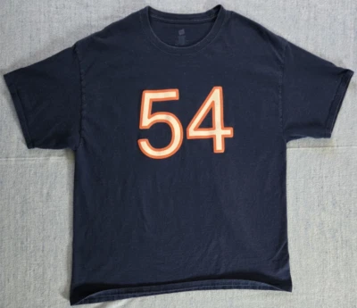 男式 #54 Brian Urlacher 芝加哥熊队 T 恤尺寸:XL“Forever A Chicago Bear” — 第 1/4 张图片
