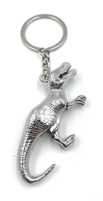 Dinosaur T-Rex Prehistoric Silver Key Ring Pendant - Image 1 of 3