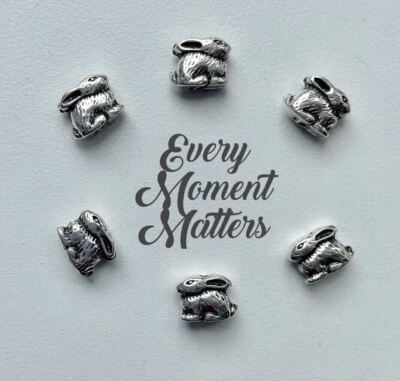 20 x Tibetan Silver RABBIT BUNNY SPACER BEADS SOLID 3D 10x8mm Beads - Image 1 of 4