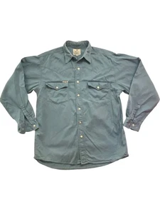 UNIVERSAL Heavy Duty Shirt Men's M Teal Cotton Button-Up Long Sleeve - Picture 1 of 24