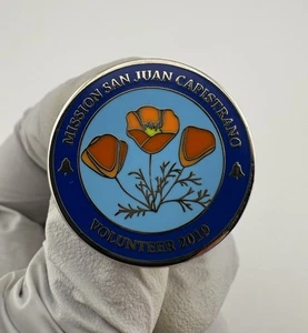 Mission San Juan Capistrano Volunteer 2019 Flower Enamel Lapel Pin - Picture 1 of 5