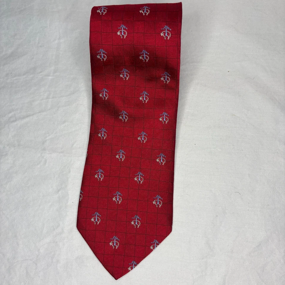 Corbata Brooks Brothers 346 100 % seda pura para hombre rojo dorado motivo polar oveja Foto 1 de 3