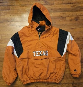 Vintage Majestic Texas Longhorns Hooded Puffer Jacket Size L - Picture 1 of 15