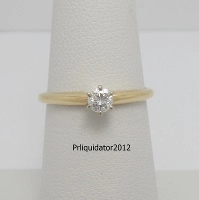 1/5CT Natural Round Diamond Solitaire Engagement Wedding Ring 14K Yellow Gold - Image 1 of 4