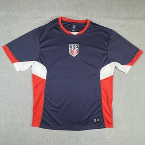 USA Soccer Shirt Mens 2XL Navy Red White USMNT Short Sleeve Futbol Jersey - Picture 1 of 9