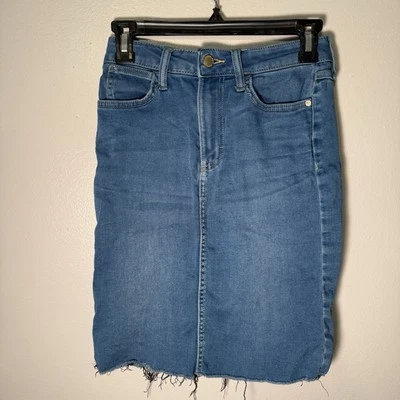 Saia jeans Jennifer Lopez azul feminina 2 esculpida revestida - Imagem 1 de 4