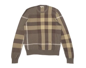 Suéter Jersey Burberry a Cuadros Completo Mezcla de Algodón a Cuadros Cuello Redondo - Imagen 1 de 8