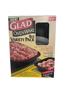 Glad OvenWare SET 9x12” 5 Pans & Lids & 2 8x8” Pans & Lids New But Open BOX READ - Picture 1 of 7