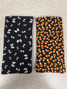 Sunglass / Eyeglass Soft Fabric Cases - Halloween Candy Corn & Spooky Eyes - New - Picture 1 of 1