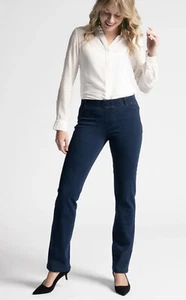Betabrand Jeans Sz Small 28x30 Petite Yoga Denim Straight Stretch Pull On Blue - Picture 1 of 11
