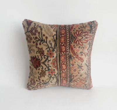 Carpet Pillow Case , Rustic Decor Pillow , Turkish Rug Pillow Cover - Image 1 of 4