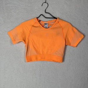 Gymshark Crop Top Workout Womens L Activewear Dry Tangerine Yoga Running Fitness - Picture 1 of 5