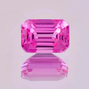 15 Ct Certified Natural Pink Sapphire Emerald Shape Loose Gemstone - Picture 1 of 6