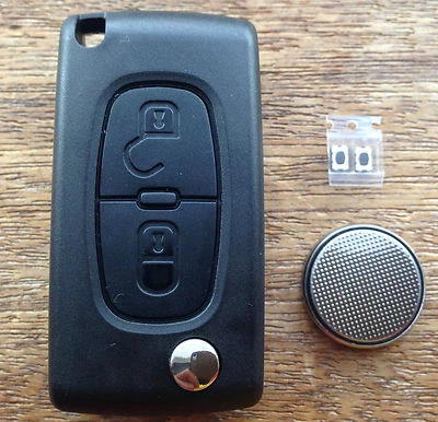 2-кнопочный дистанционный откидной брелок для Peugeot 207 307 308 407 ПОЛНЫЙ ремонтный комплект 2bwg. - Изображение 1 из 3
