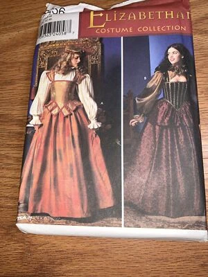 Elizabethan Tudor Renaissance Blouse Bum Roll Skirt Costume Sewing Pattern 14-20 - Image 1 of 2