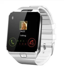 Smart watch DZ09 Bluetooth Camera SIM Card Slot TF Card Wrist phone White - Picture 1 of 6