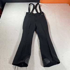 Vintage Roffe Ski Pants Womens 12 Black Snow Bottom Suspender Straps Mountain - Picture 1 of 20