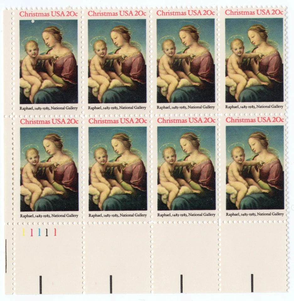 Scott #2063 Madonna & Child (Raphael) Plate Block of 4 Stamps - MNH - Image 1 of 1