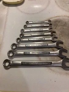 Vtg  Craftsman  Combination Wrench Set VA Series USA 12pt SAE - Picture 1 of 6