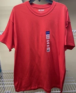 Gildan Unisex Adult Short Sleeve 100% Cotton Preshrunk Red T-Shirt X-Large New - Picture 1 of 6