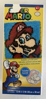 Dimensions Super Mario Bros Latch Hook Kit 12x12 Inches With Hook   **OPEN BOX** - Image 1 of 2