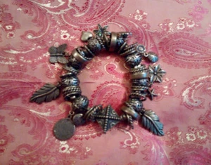 CHUNKY HONEY BRONZE EFFECT STRETCH CHARM BRACELET - Picture 1 of 2