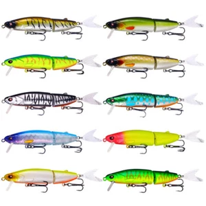 10PCS Multi Jointed Fishing Lure Swimbait Minnow Bait Wobbler Bass 12cm/16.3g - Picture 1 of 12