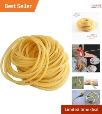 Natural Latex Rubber Tubing 33ft 0.2" OD 0.12" ID Speargun Slingshot Hose - Image 1 of 4