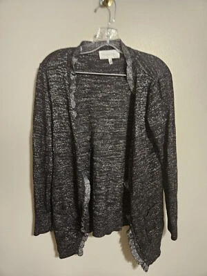 Cárdigan suéter Victoria Secret para mujer negro plateado metálico talla L Foto 1 de 4