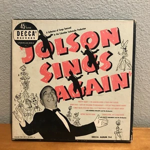 Jolson Sings Again 4 Record Box Set 45 rpm 7" Decca 1949 VG+ Al Jolson - Picture 1 of 12