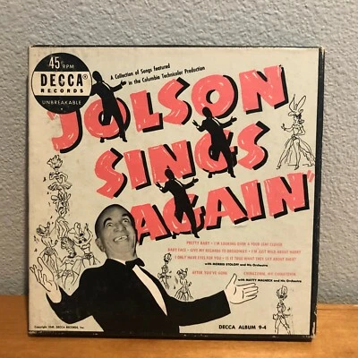Jolson Sings Again 4 Record Box Set 45 rpm 7" Decca 1949 VG+ Al Jolson - Image 1 of 4