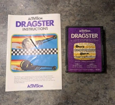 Dragster, 1980 - Atari 2600 Vintage Video Game with Manual - Read Description  - Image 1 of 4