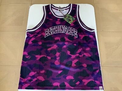 Authentic a bathing ape bape color camo basketball tank top purple L XL new - Image 1 of 4
