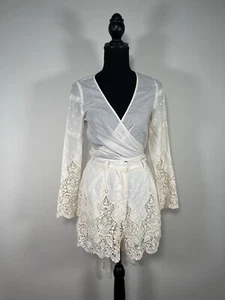 Zimmermann Dress 0 Womens Off White Romper Ruffle Detail Trim - Picture 1 of 22