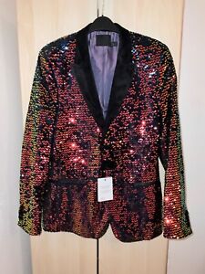 Stunning ASOS Jacket Skinny One Button Fahrenheit Edition 100% Sequins 40R