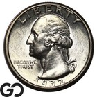 1932-D Washington Quarter, eifrig verfolgt glänzende Wahl BU ++ Schlüsseldatum!