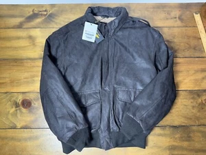 Landing Leathers Air Force Luxury Lane Bomber Distressed Jacket Men's Large - Picture 1 of 11