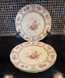 3 Bavaria Tirschenreuth Goldrollen & filigrane multiflorale 11" Teller #TIR693 - Bild 1 von 2