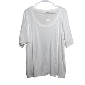Cato T-Shirt Women's 22/24W Round Neck White Short Sleeve Tee NWT - Picture 1 of 11
