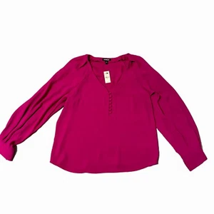 EXPRESS Blouse Women's Size Medium Violet Long Sleeves NWT - Picture 1 of 5