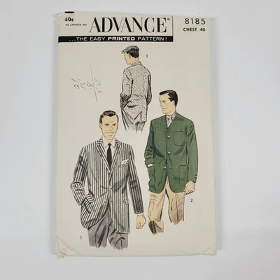 Chaqueta Abrigo Traje 40 Pecho Sin Cortar Advance Para Hombre Vintage Patrón Costura Foto 1 de 4