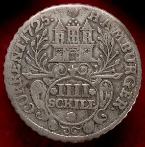 Hamburg German States 4 Schilling 1725 (M2009) - Picture 1 of 2
