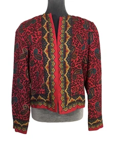 Chaqueta De Colección Anne Crimmins Colecciones Umi Talla 10 Recortada Frente Abierto Bolero Años 80-90 - Imagen 1 de 13